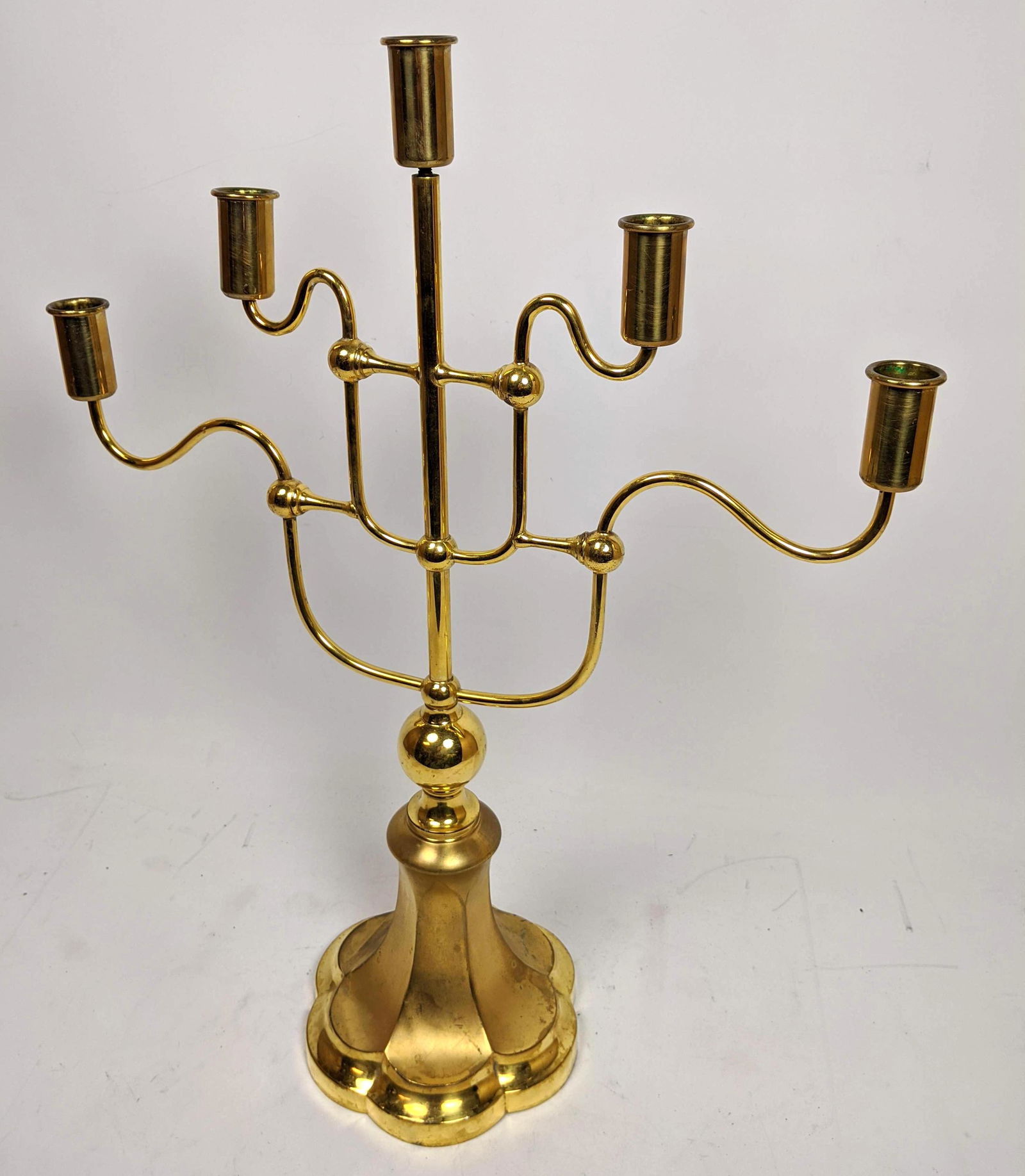 Ascetic Style Antique candelabra. Swollen faceted base (1 of 10)