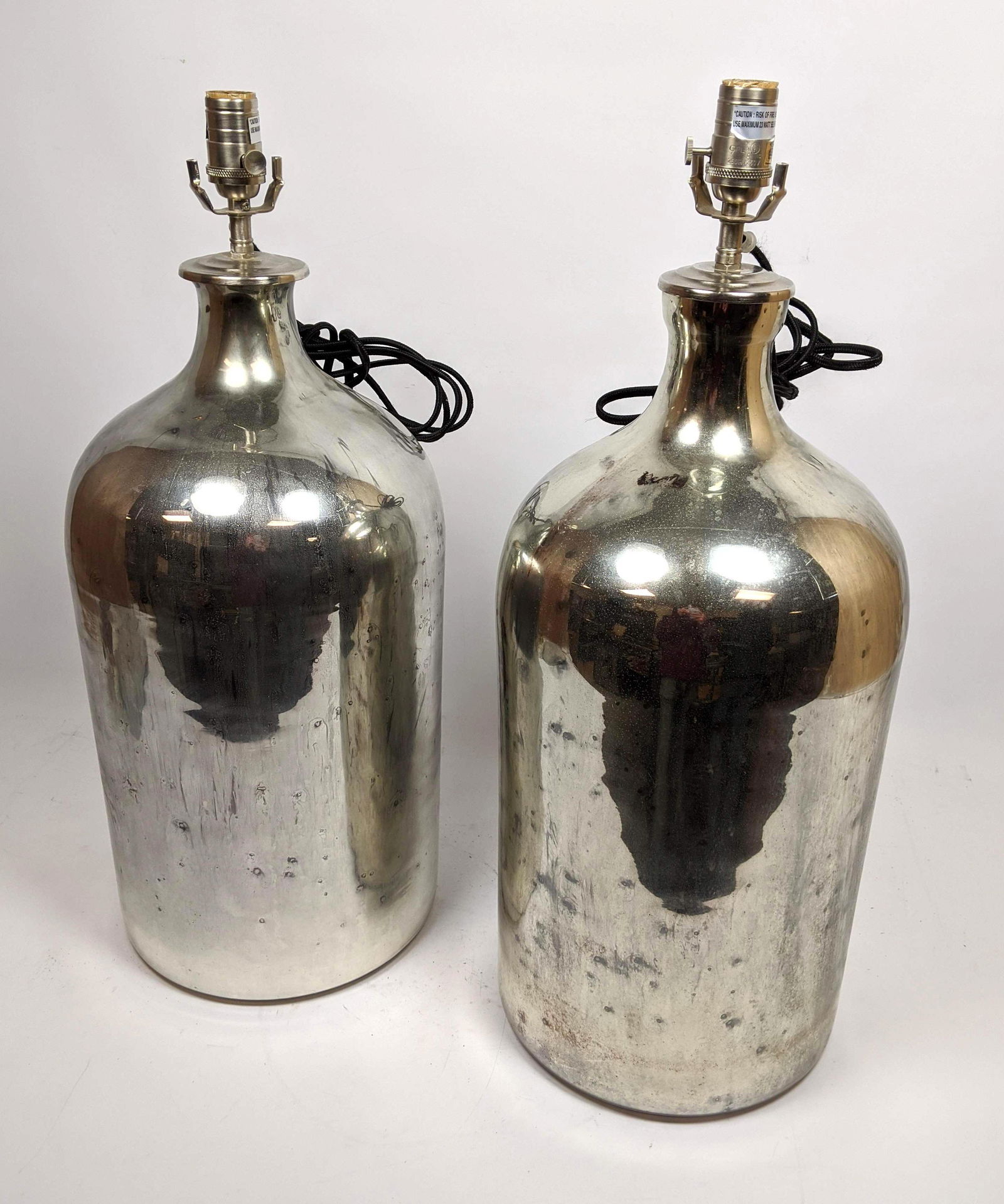 Pr RESTORATION HARDWARE Large "Mercury" Glass Table Lam (1 of 13)