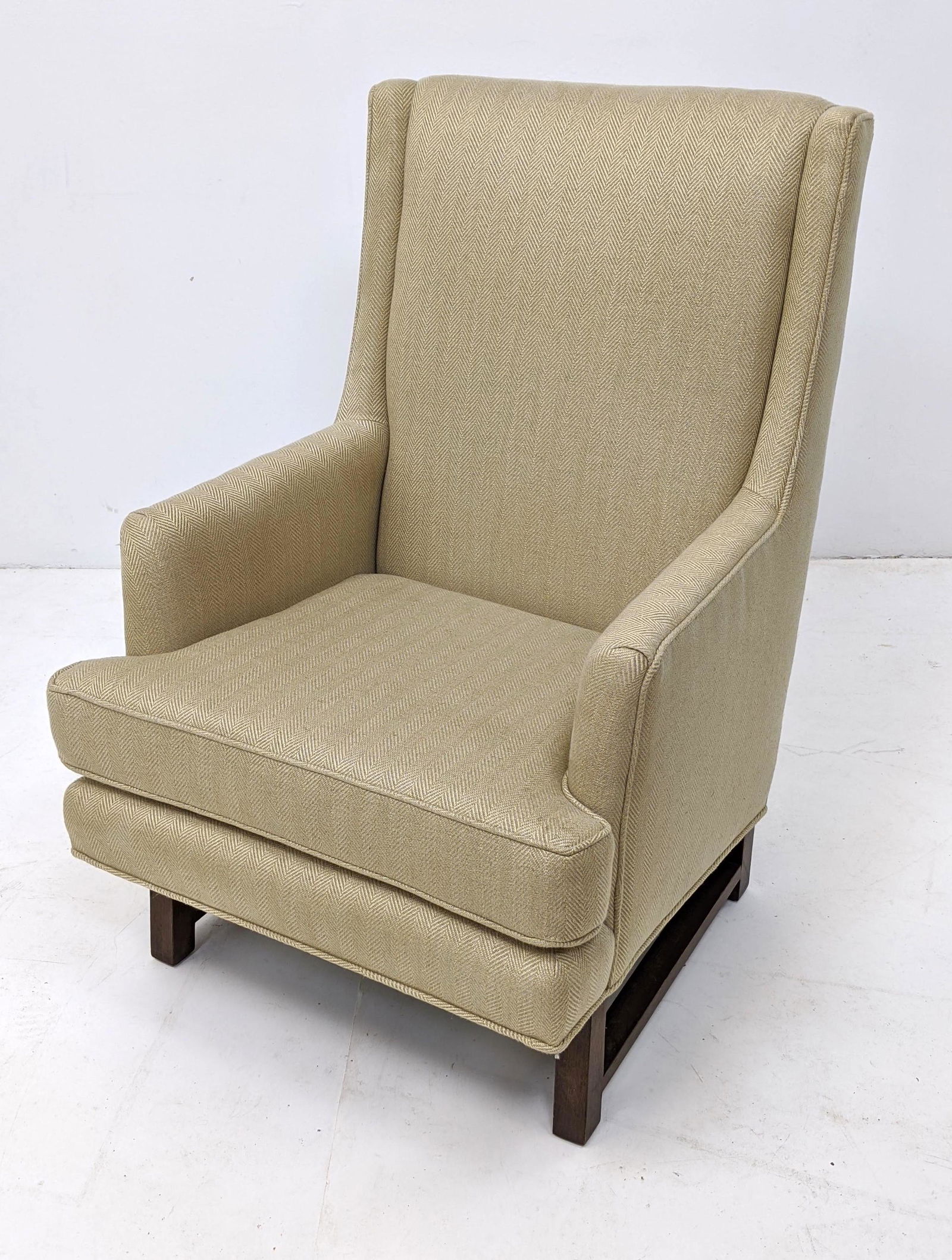 DUNBAR Arm Lounge Chair Edward Wormley. Khaki Patterned (1 of 8)