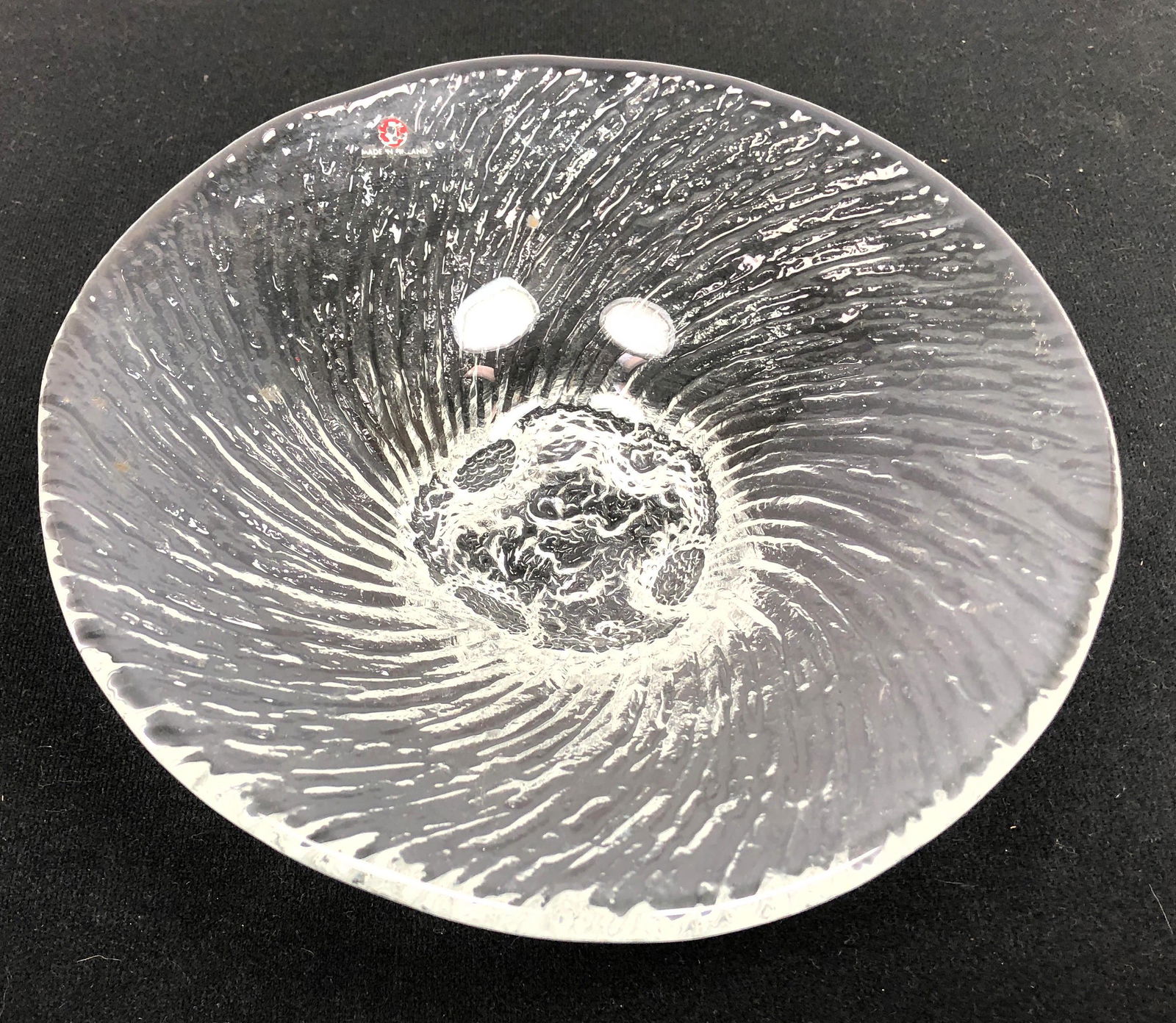 TAPIO WIRKKALA for IITTALA Art Glass Footed Bowl. Label (1 of 6)