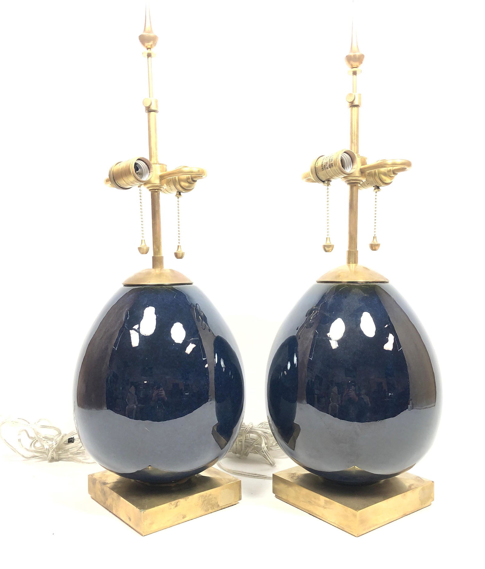 Pr Visual Comfort  Designer Blue Pottery Table Lamps. D (1 of 13)