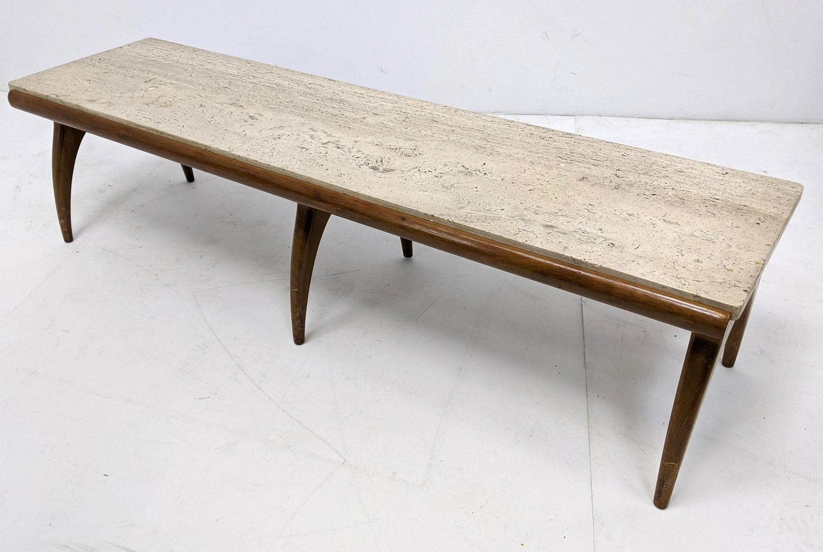 BERTHA SCHAEFER 6 Leg Travertine Cocktail Coffee Table. (1 of 11)