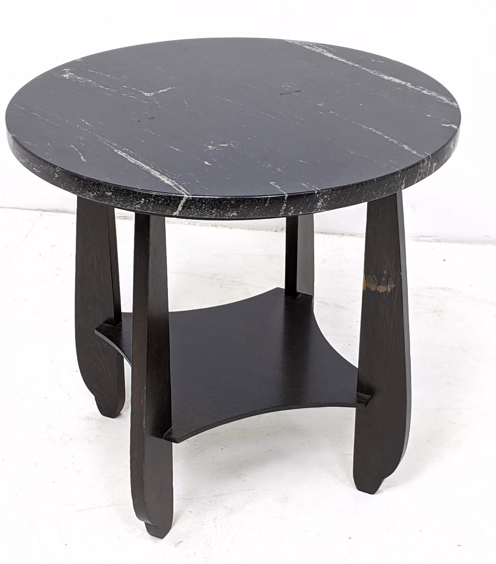 Art Deco Style Round Marble Top Side End Table. (1 of 10)
