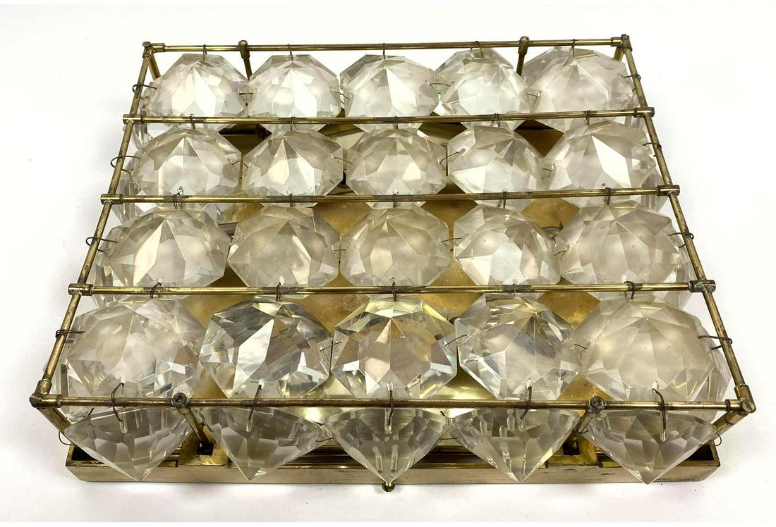 Modern Faceted Crystal Metal Frame Ceiling Mount Light. (1 of 6)