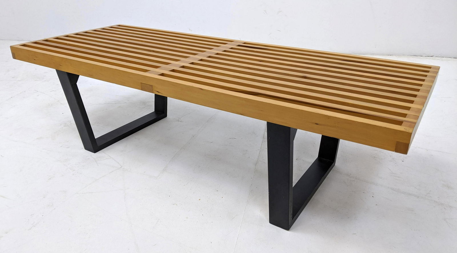 George Nelson Herman Miller Style Slat Bench Table. Map (1 of 7)