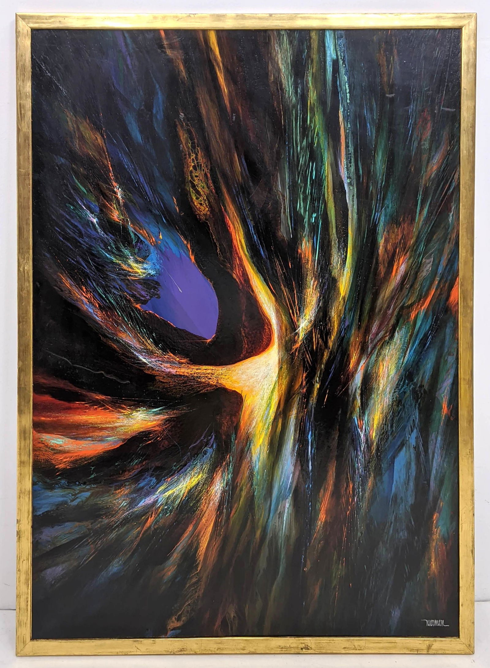 Large LEONARDO NIERMAN Abstract Oil Painting on Board (1 of 8)