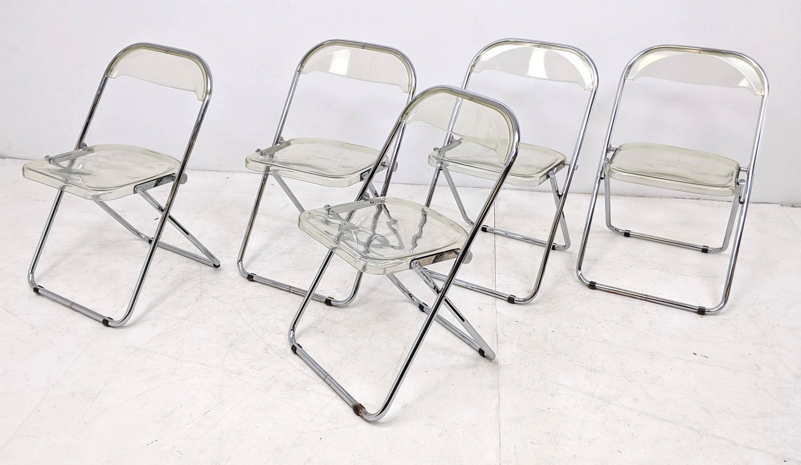 5 pc Italian Post Modern Chrome & Acrylic Folding Chair (1 of 12)
