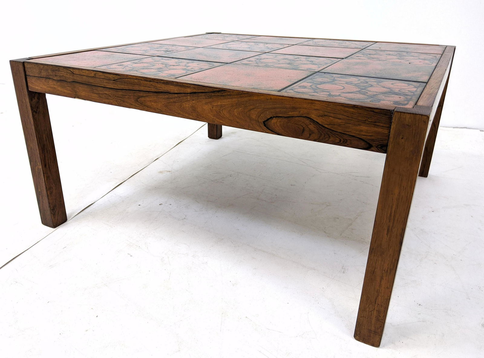 Danish Modern Rosewood Tile Top Coffee Cocktail Table. (1 of 11)