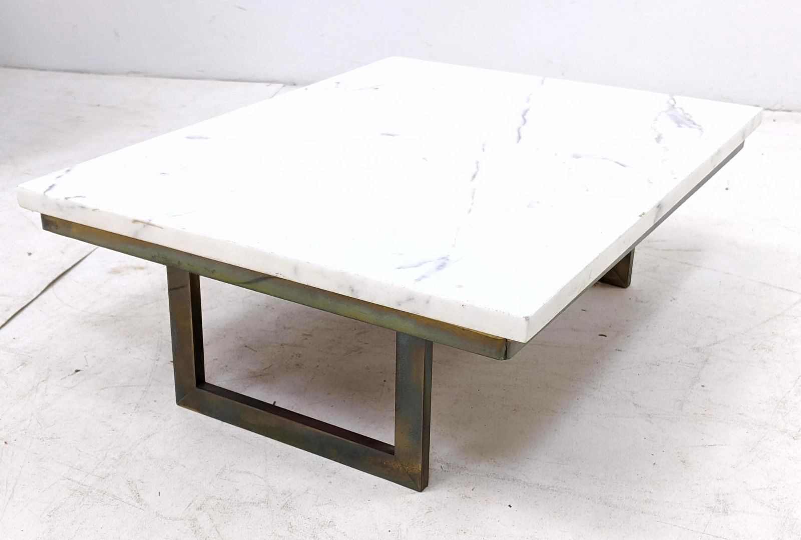 Modernist Marble Top & Brass Low Table. (1 of 9)