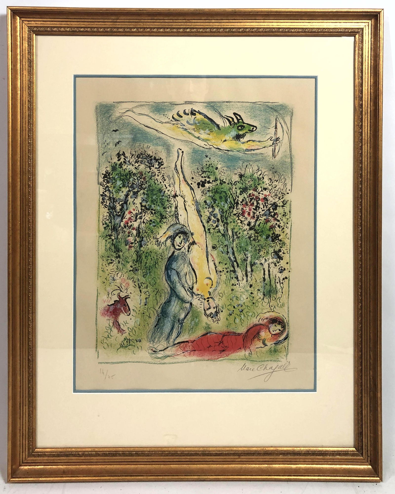 Signed MARC CHAGALL  We Live Among The Flowers Lithogra (1 of 10)