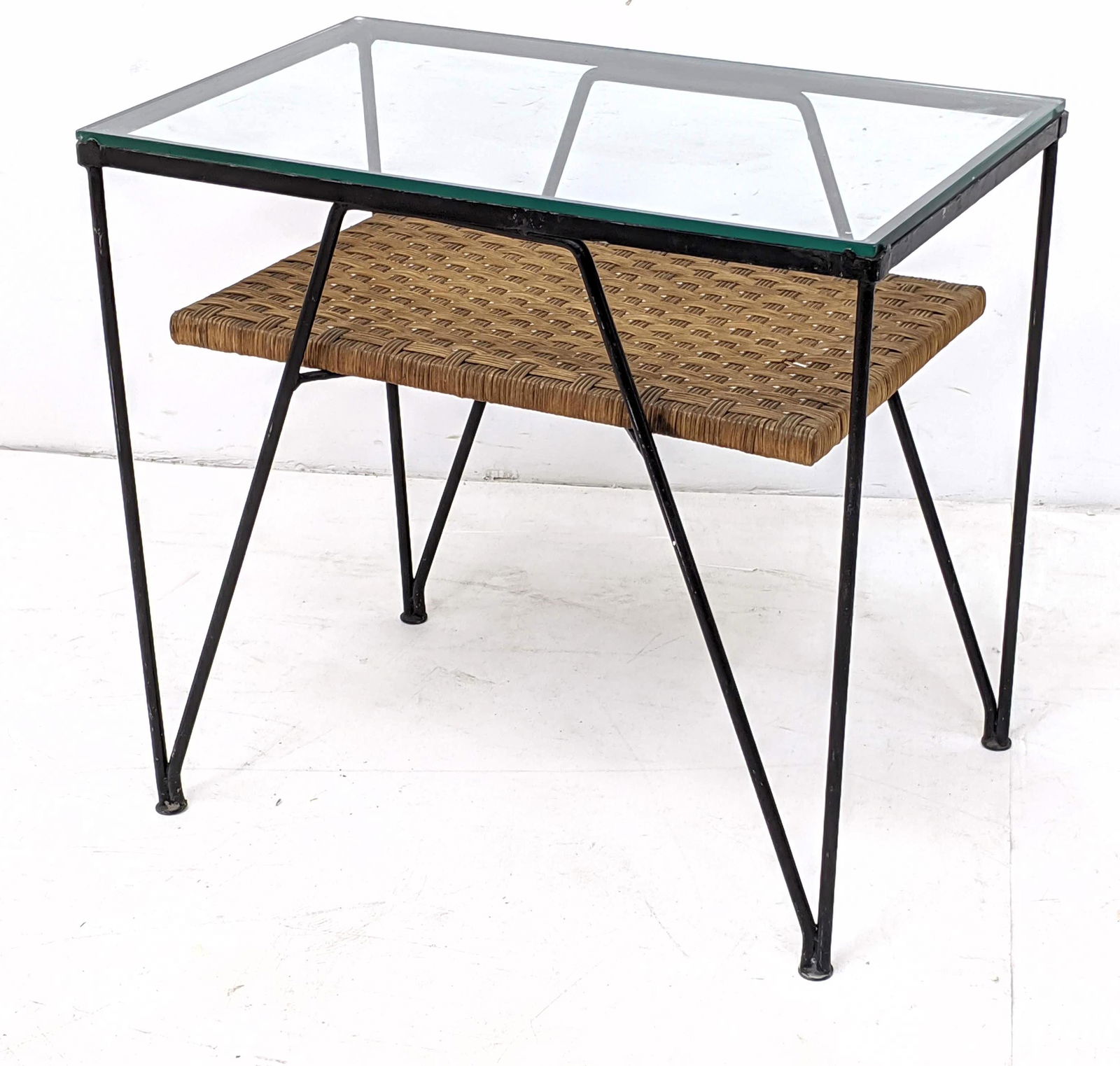 Russell Woodard style Iron Glass Side End Table. Lower (1 of 11)