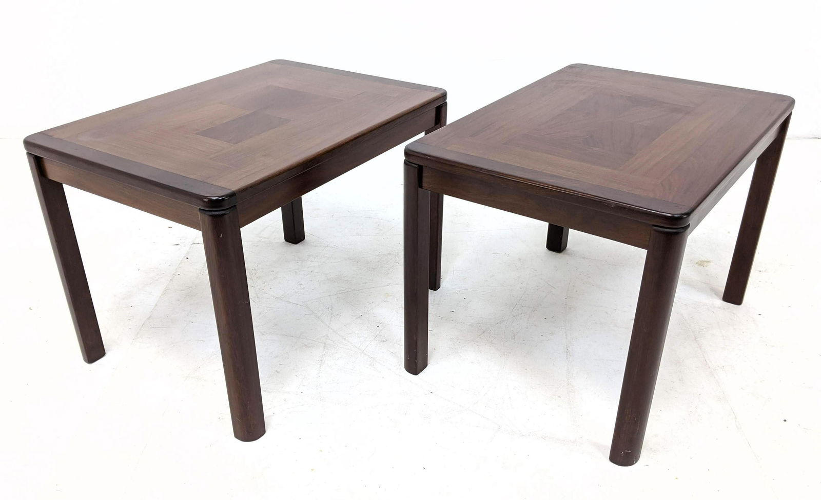 Pr ULDUM Danish Modern Teak Side End Tables. Inset desi (1 of 10)