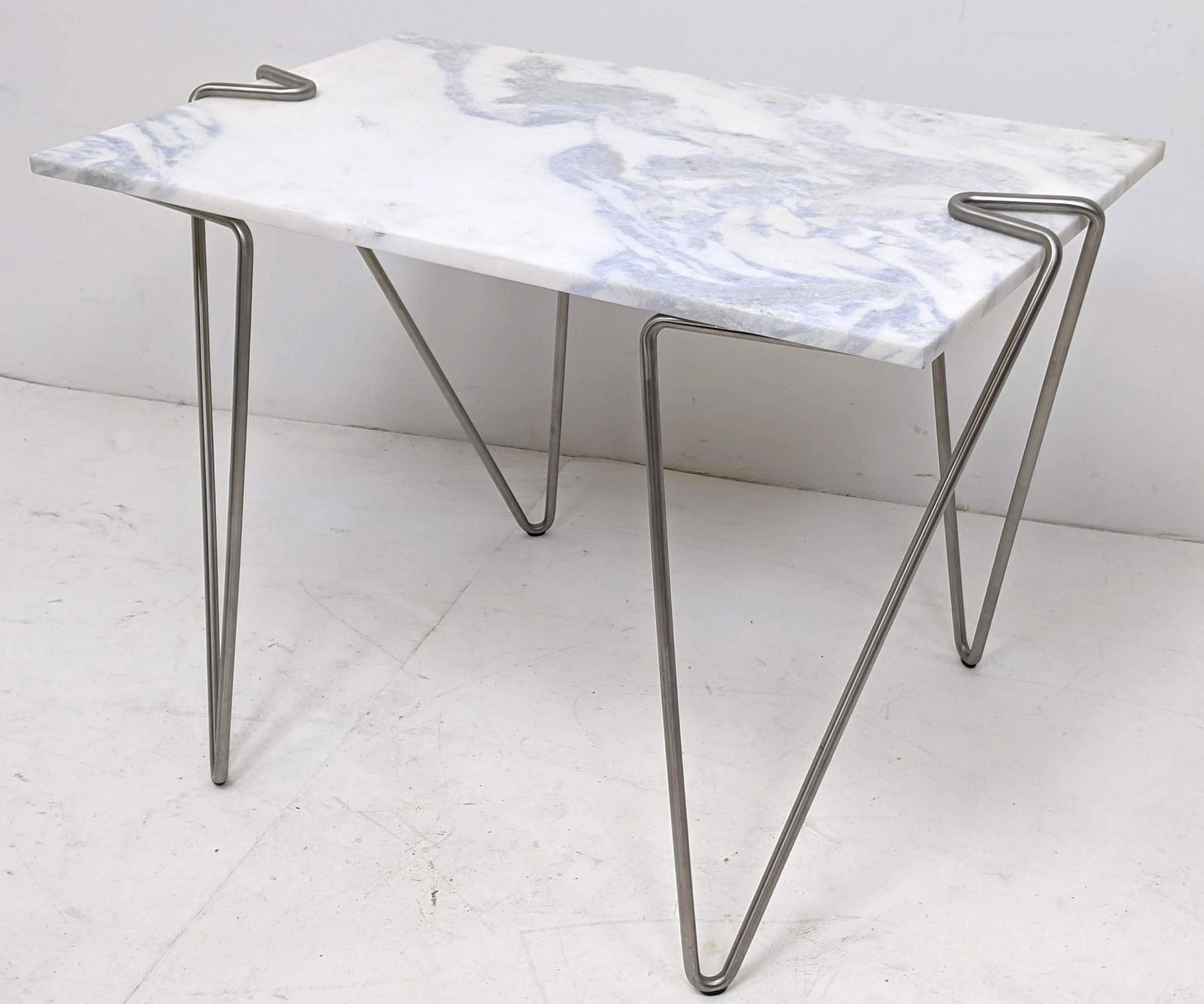 Knoll style Marble Top Desk Occasional Table. Hairpin f (1 of 9)