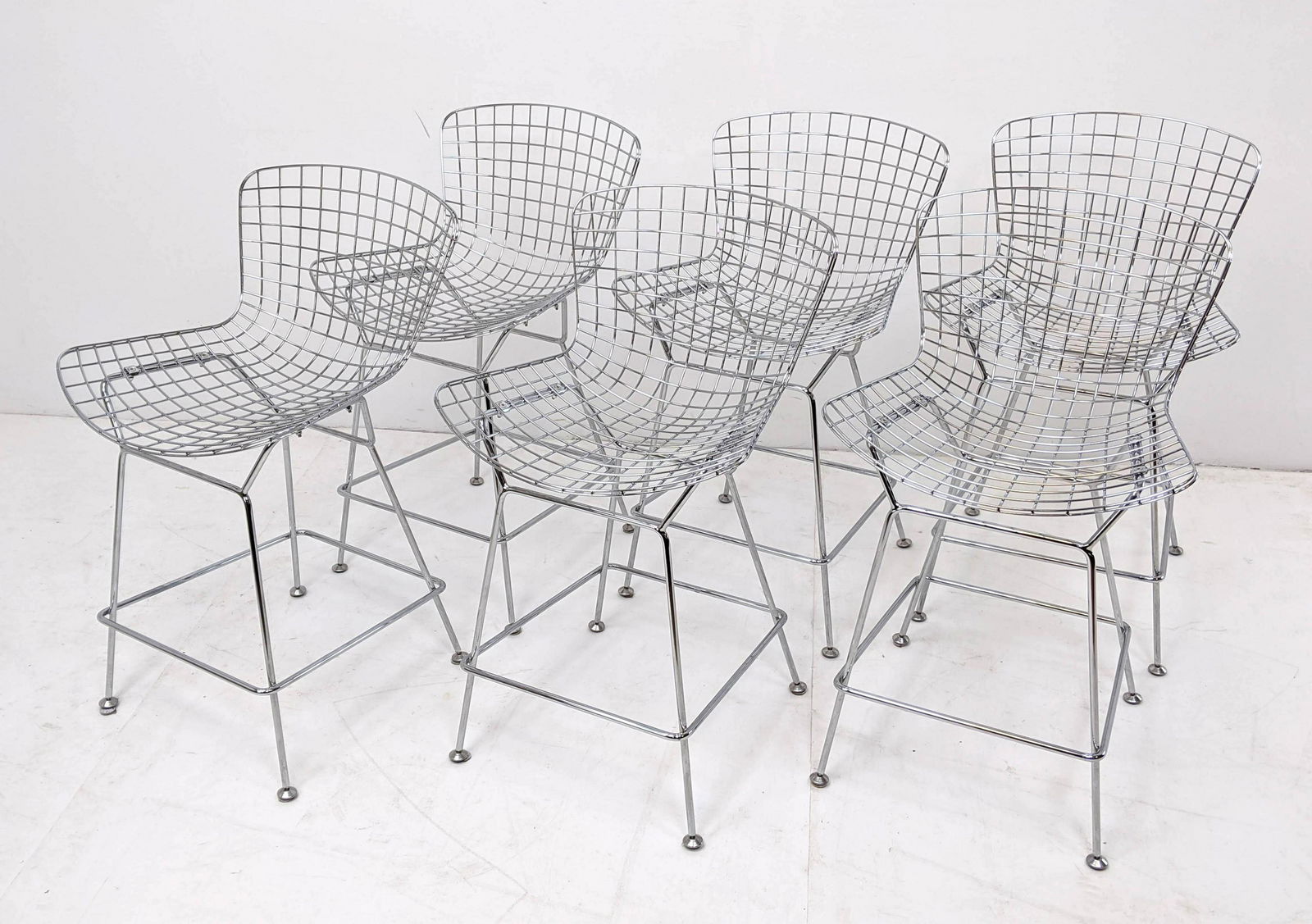 6 Harry Bertoia style Wire Chrome Bar Stools.  Contempo (1 of 7)