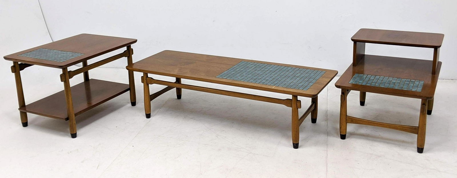 3pc LANE American Modern Coffee Side End Tables w Inset (1 of 18)