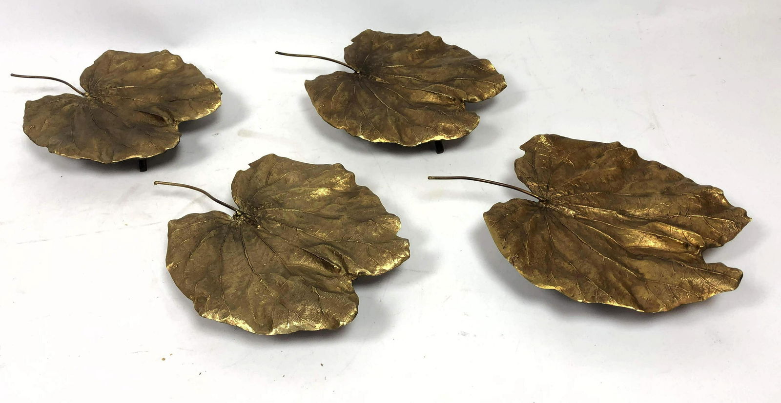 4pc Claude Lalanne Style Leaf Sculptures. Set of Gilt C (1 of 9)