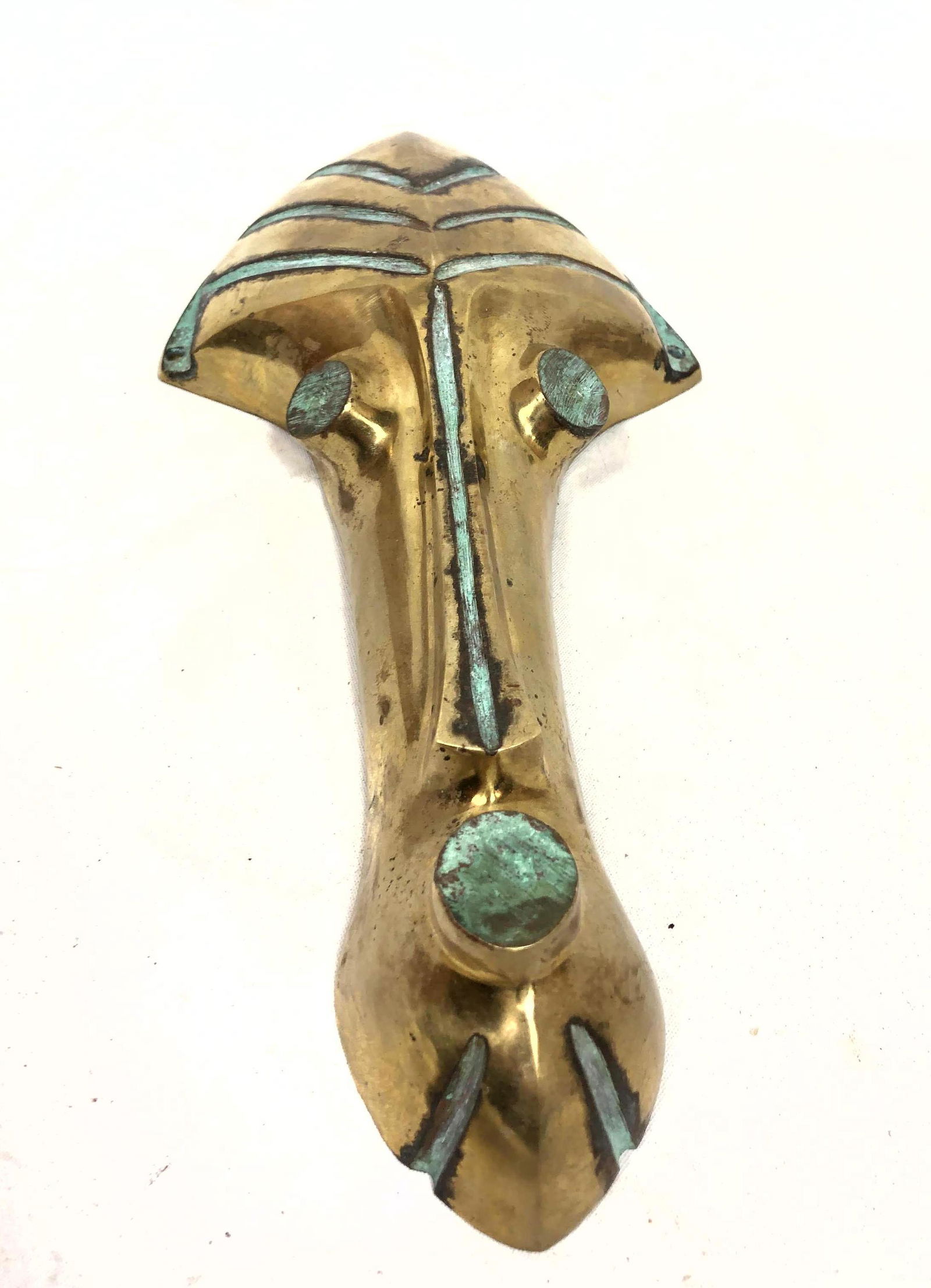 Pepe Mendoza style Brass Figural Mask Form Sculpture (1 of 8)