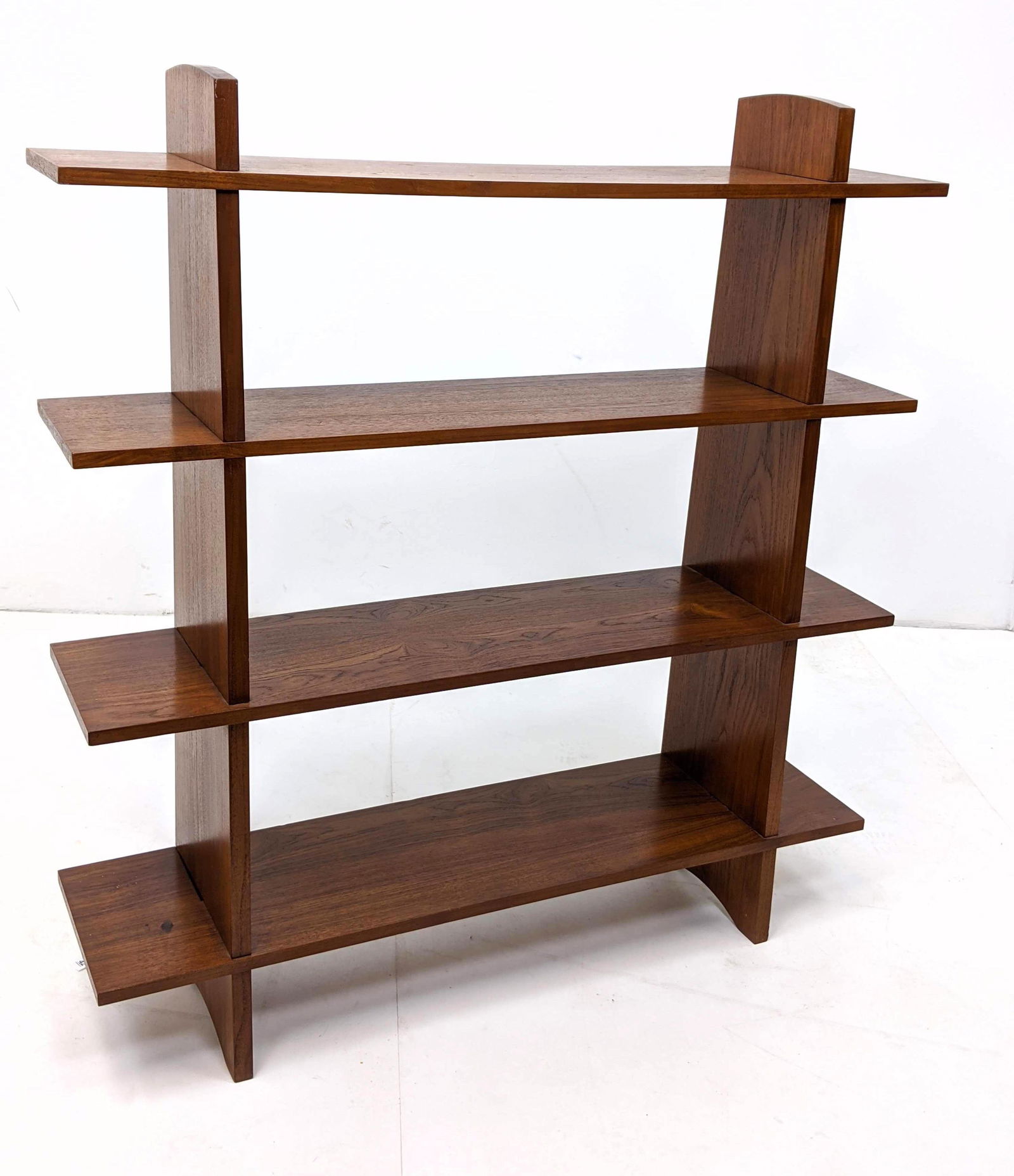 Danish Modern Teak Tapered 4 Tier Shelf.  Open form. (1 of 10)