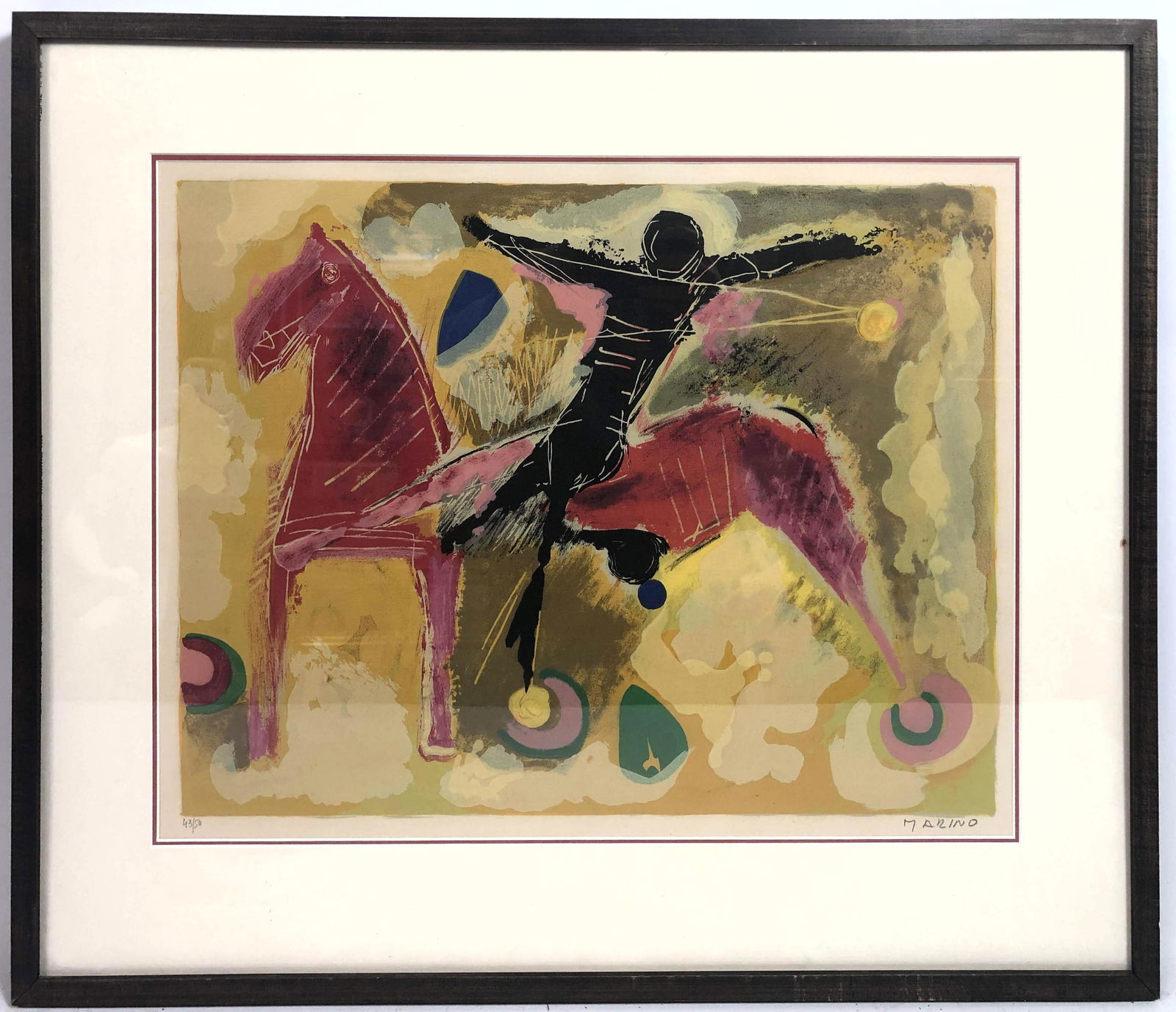 Signed MARINO MARINI Modernist Figural Lithograph on Pa (1 of 7)