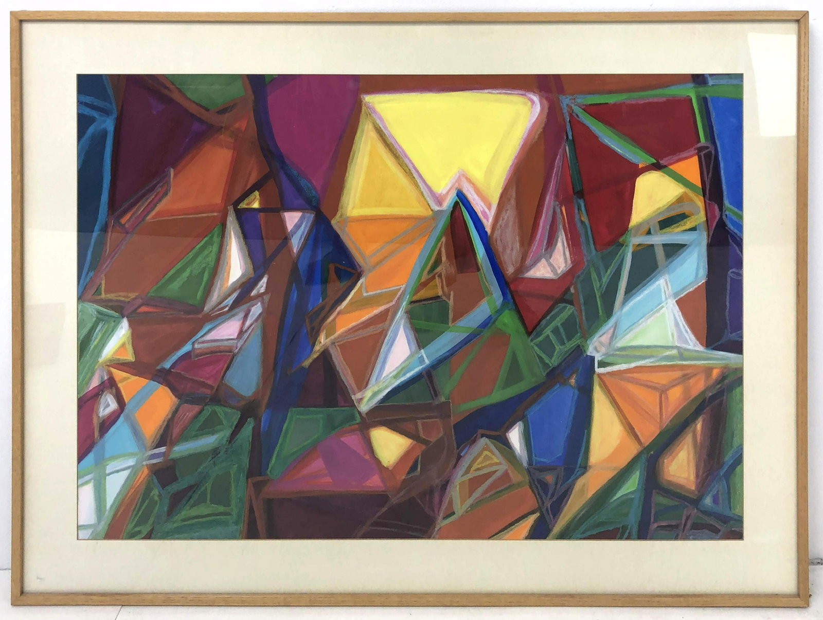 ANN GALYEAN Modernist Painting & Pastel on Paper. Signe: ANN GALYEAN Modernist Painting & Pastel on Paper. Signed.-- Dimensions: Image Size: H: 29 inches: W: 41 inches ---
