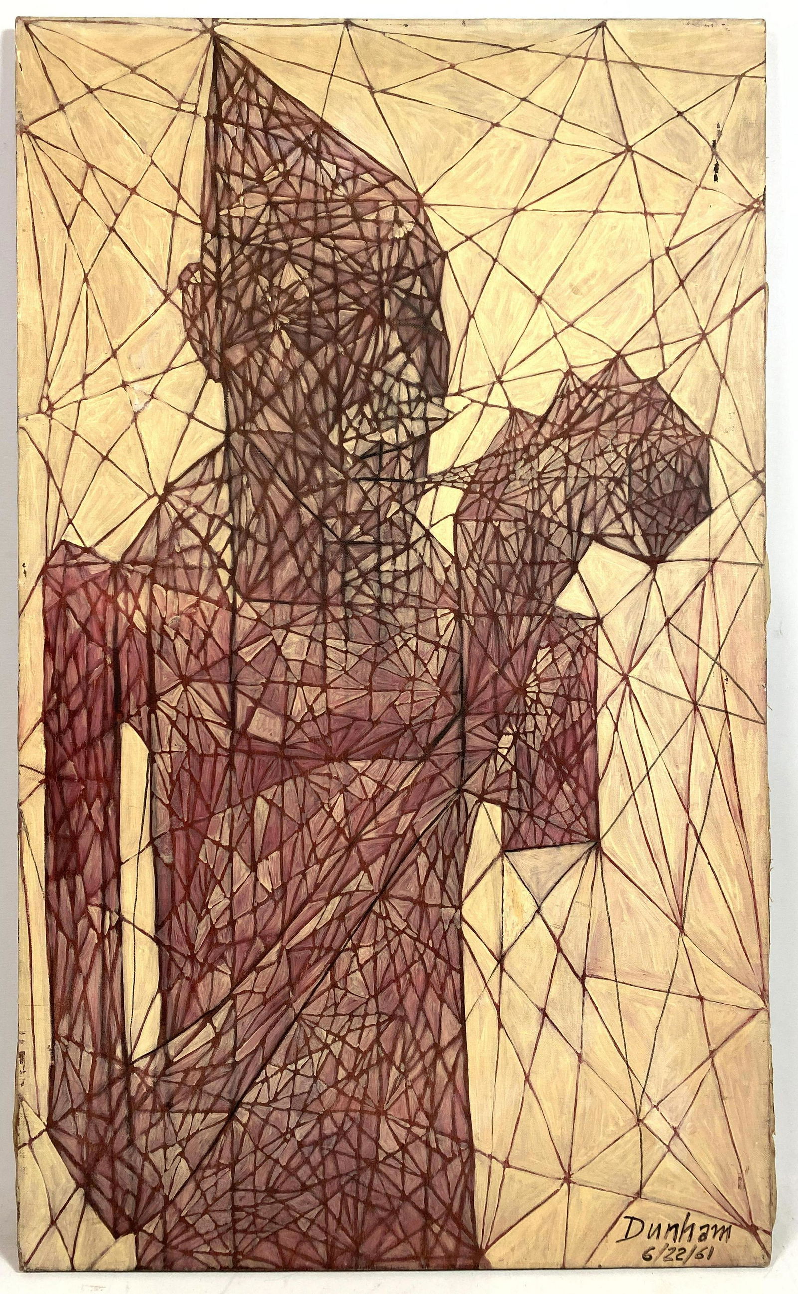 JACQUES DUNHAM Modernist Figural Abstract Painting. Oil (1 of 7)