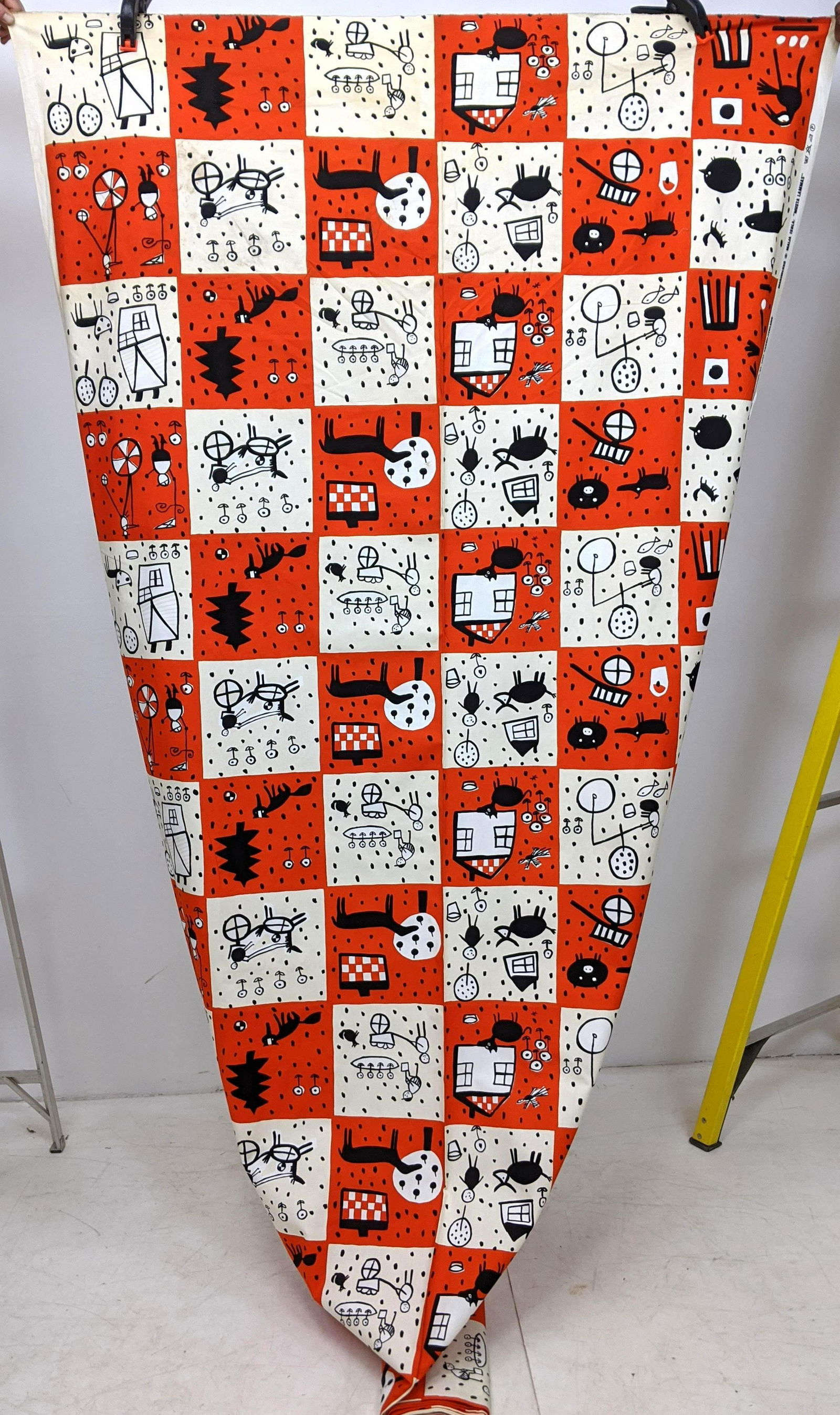 8 yards Vintage MARIMEKKO Fabric. "Mustalammas" marked (1 of 10)