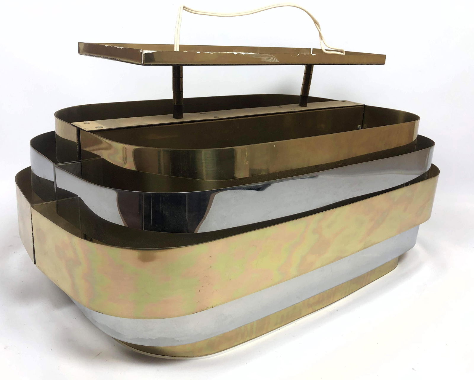 Evans Style Brass Chrome Ceiling Light Fixture (1 of 7)