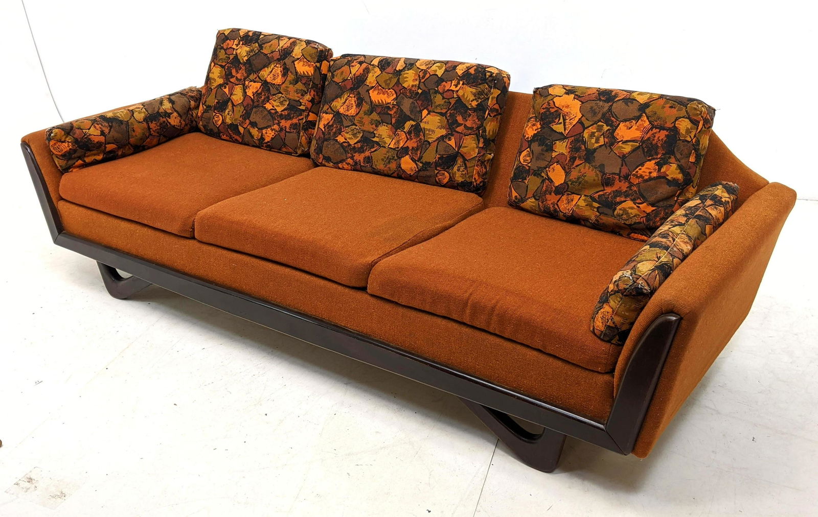 Adrian Pearsall style American Modern Sofa Couch. Walnu (1 of 15)