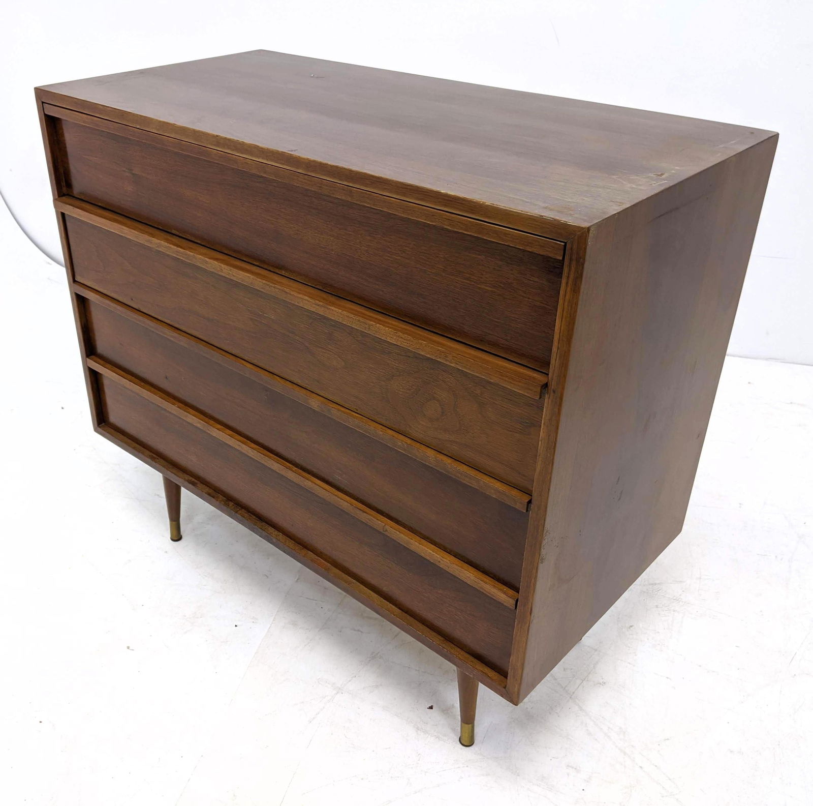American Modern Walnut Bachelors Chest Dresser. (1 of 9)
