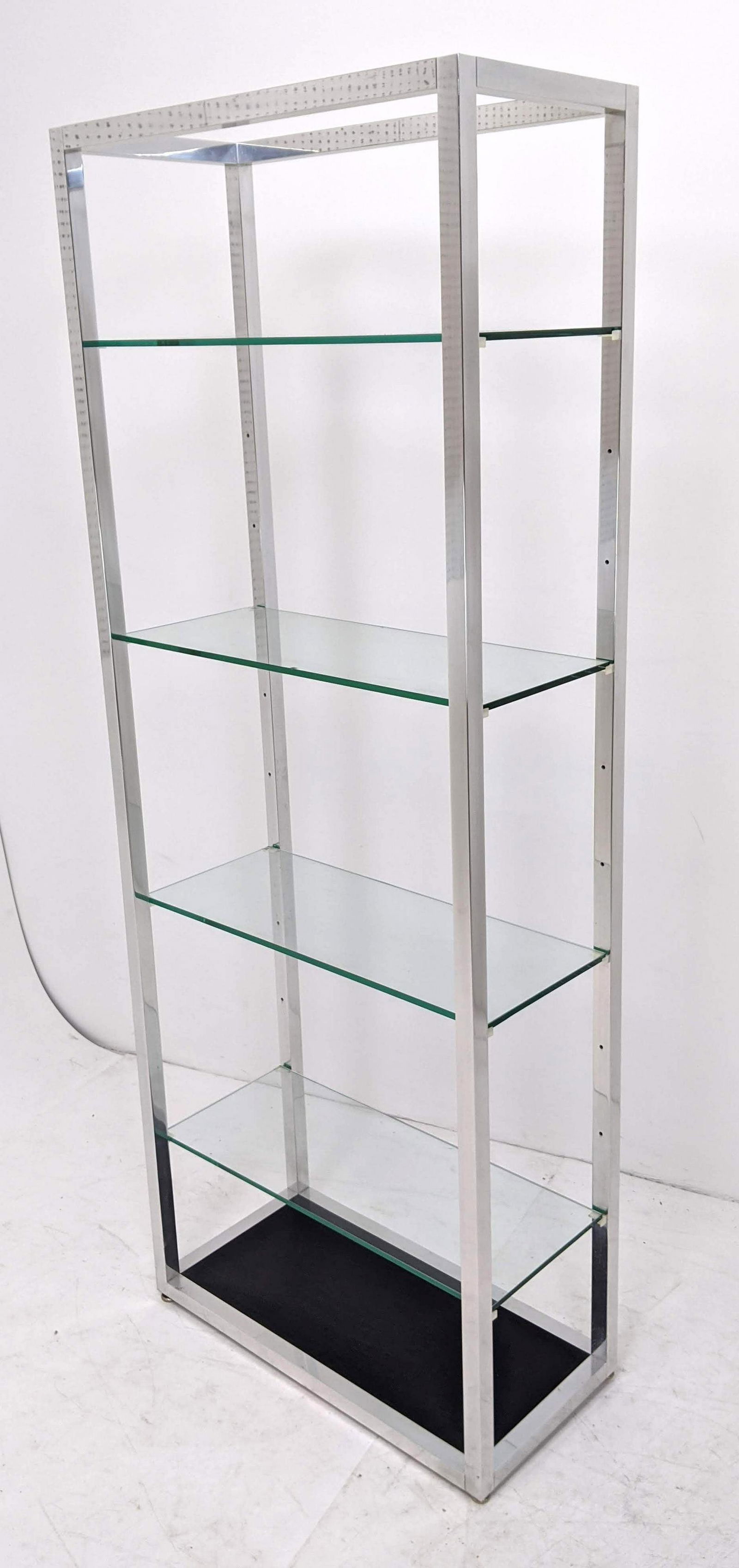 Chrome Square Frame & Glass Etagere Shelf Unit. Glass m (1 of 11)