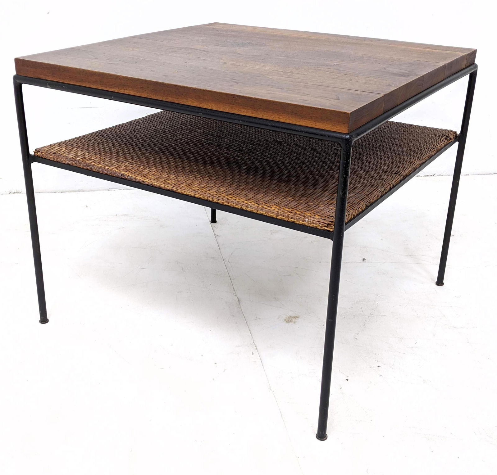 Paul McCobb Iron Frame Side End Table Woven lower shelf (1 of 11)