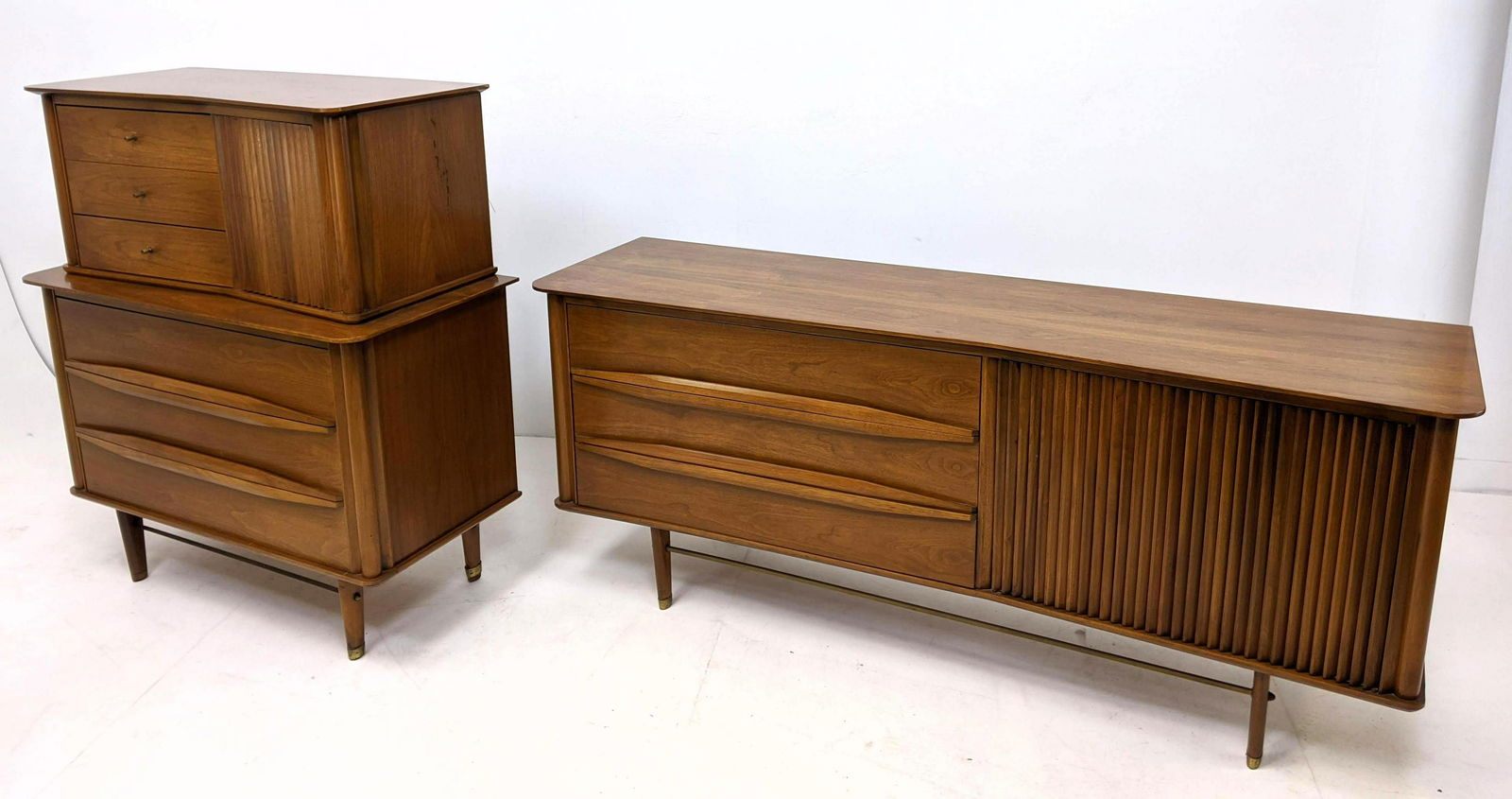 2pc American Modern Sculpted Front High Chest & Low Dre (1 of 17)