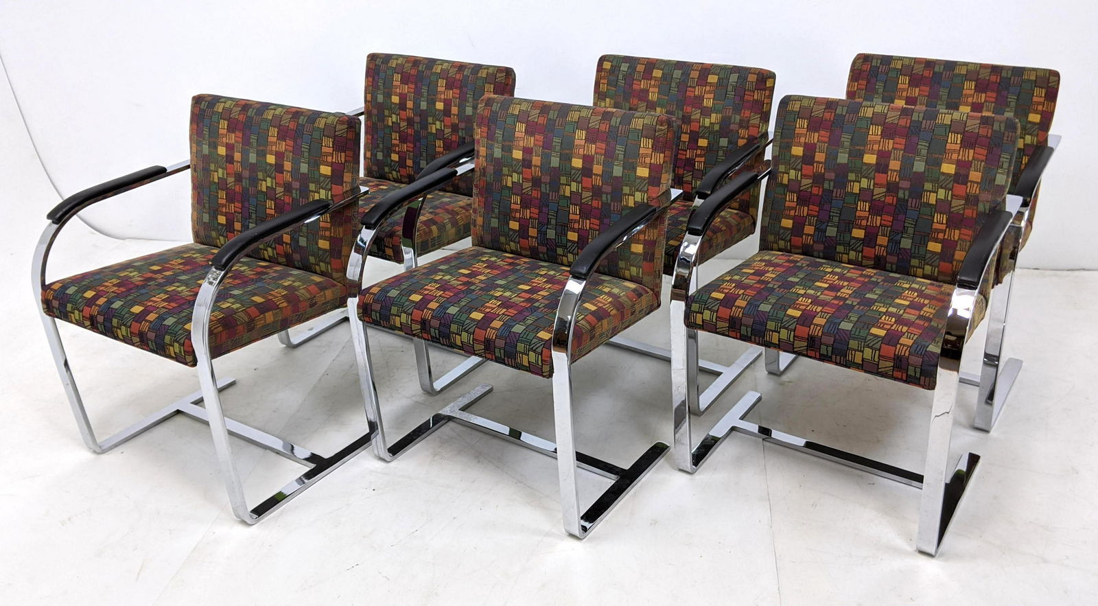 6pc BRNO style Chrome Arm Dining Chairs. Colorful uphol (1 of 14)