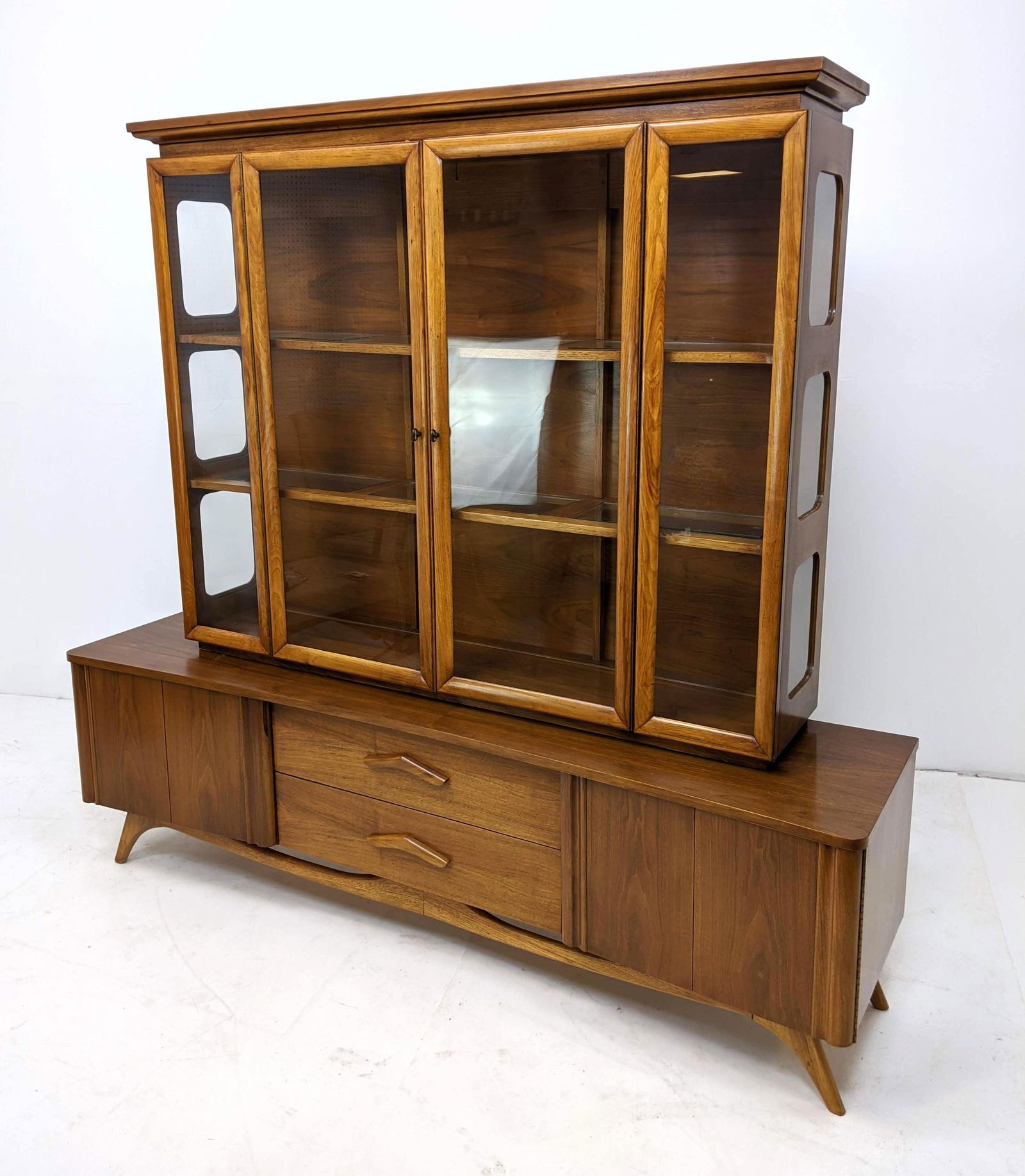 American Modern Credenza China Cabinet Hutch. Electrifi (1 of 13)