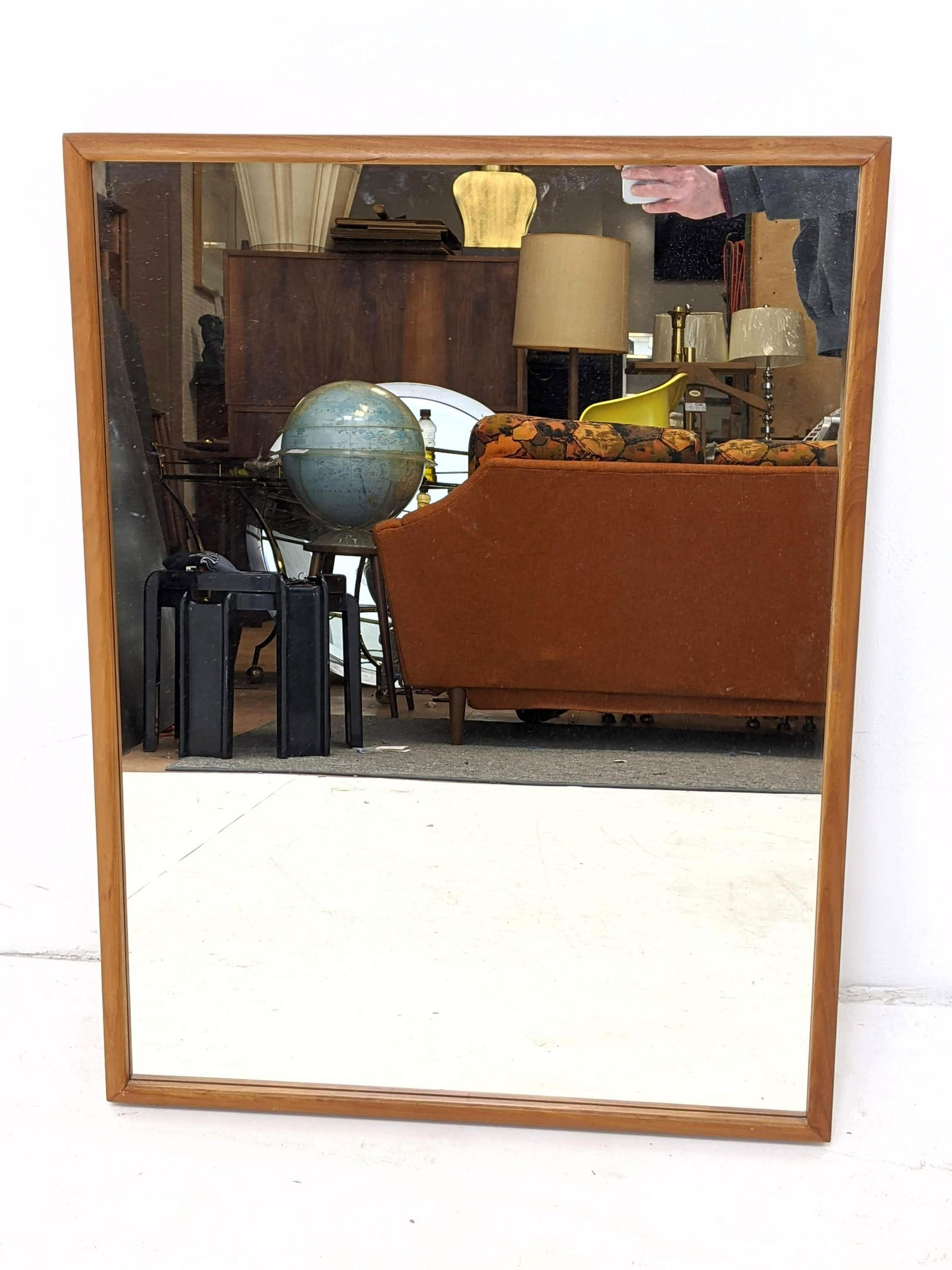 Vildbjerg Danish Modern Teak Hanging Wall Mirror. Marke (1 of 7)