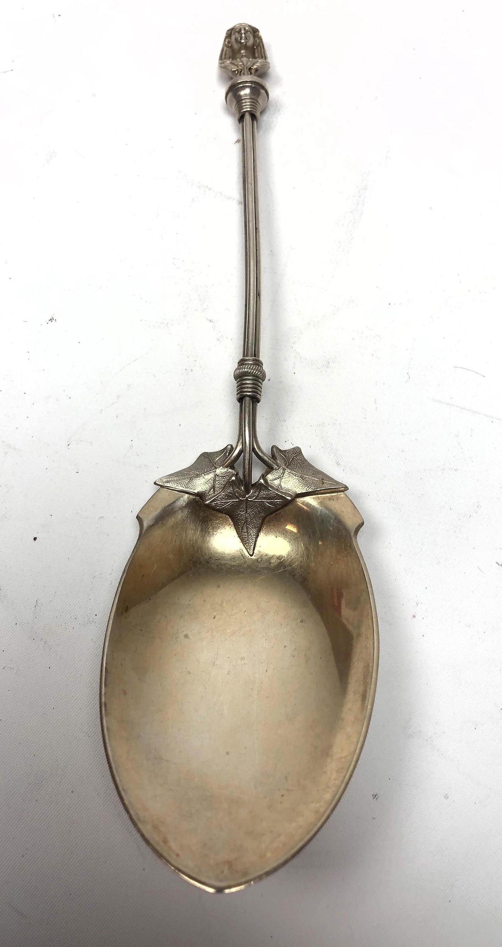 Sterling Silver Egyptian Revival Serving Spoon Pharaoh (1 of 7)