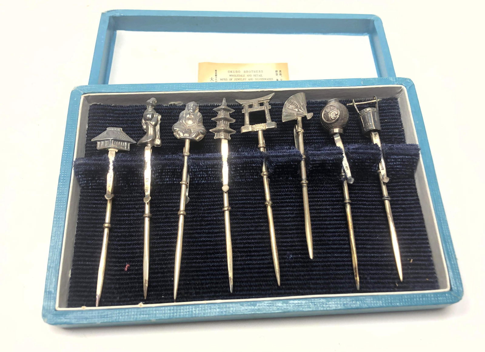 OKUBO BROTHERS Japanese Sterling Figural Cocktail Picks (1 of 8)
