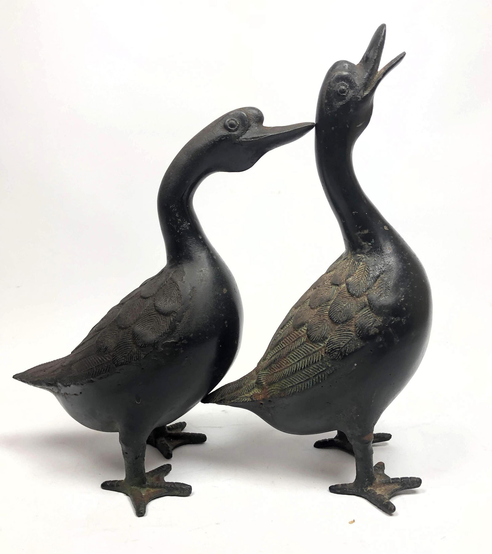 Pr Japanese Bronze Ducks. Marked Japan. (1 of 10)