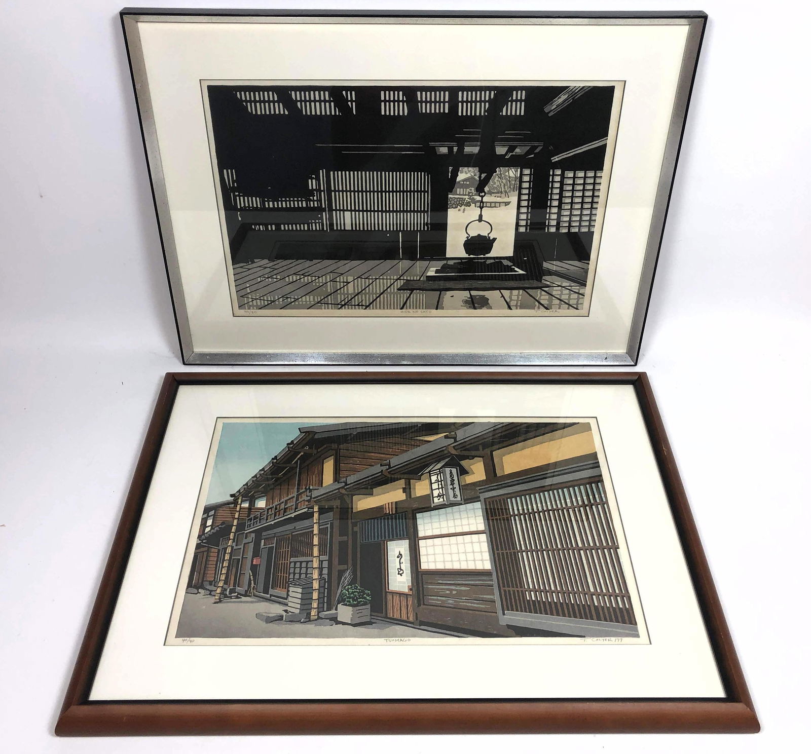 2 T.COYLER Signed Japanese Woodblock Prints. 1) "Hida n (1 of 13)