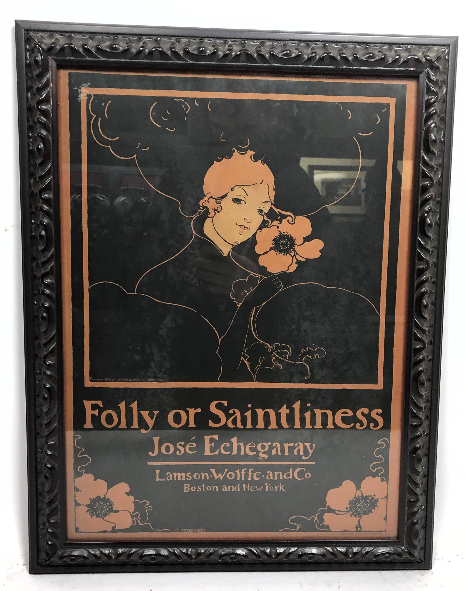 Advertising Print of Woman With Poppies. "Folly of Sain (1 of 8)