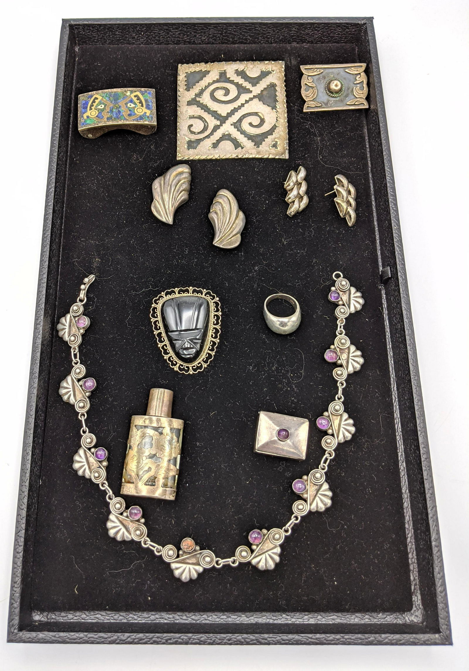 12pc Sterling Contemporary Jewelry Lot. Mostly Mexican. (1 of 10)