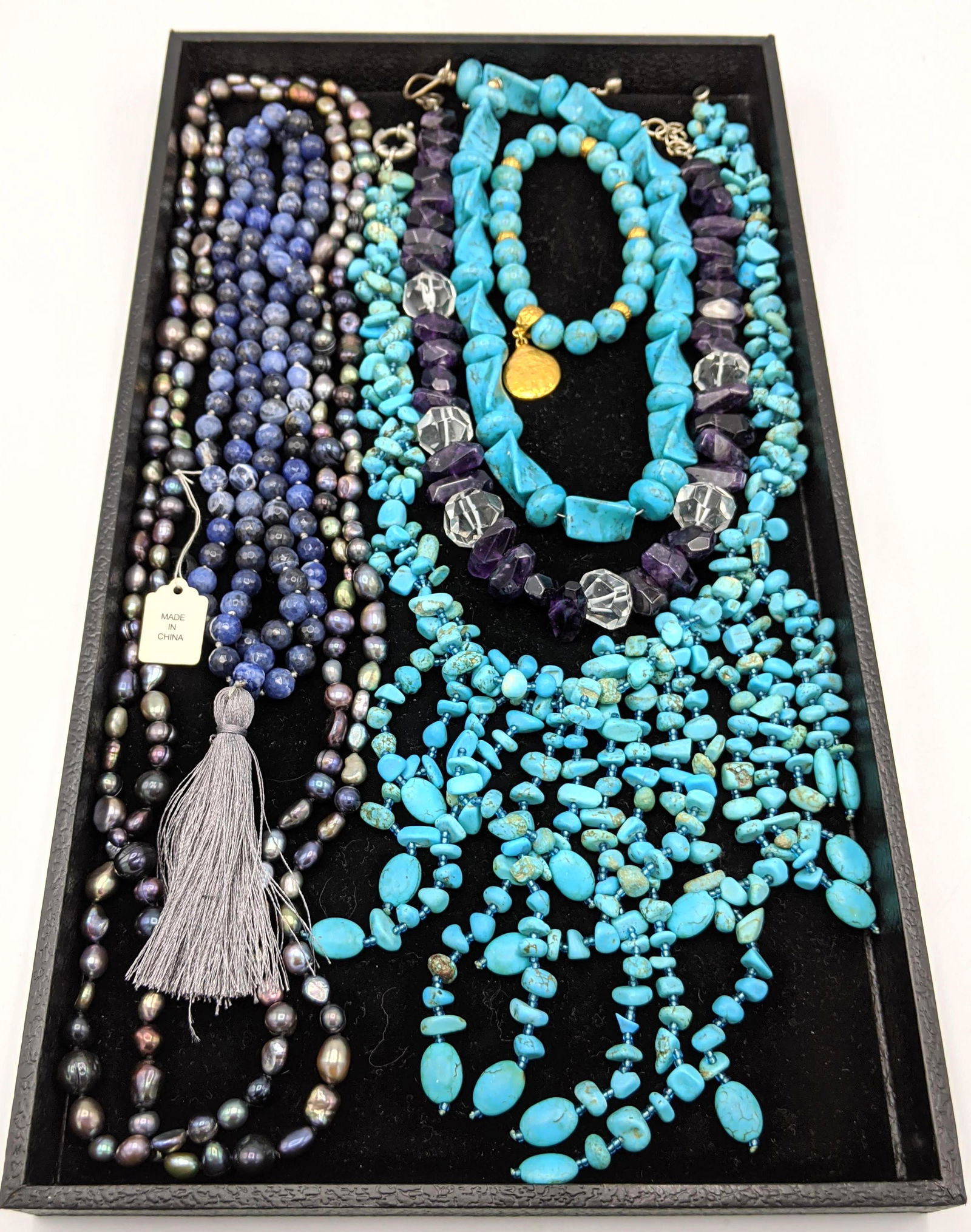 6pc Turquoise Sodalite Amethyst Bead Necklaces. DEB GUY (1 of 6)