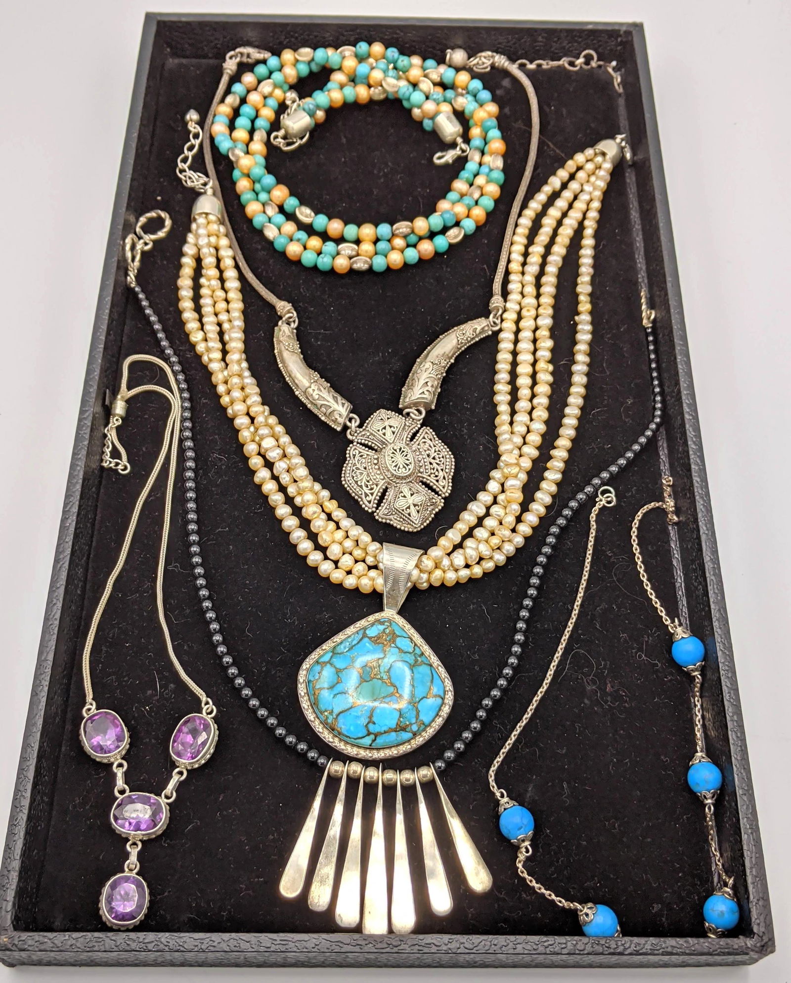 6pc Designer Modern Sterling Jewelry Lot. JAY KING turq (1 of 7)