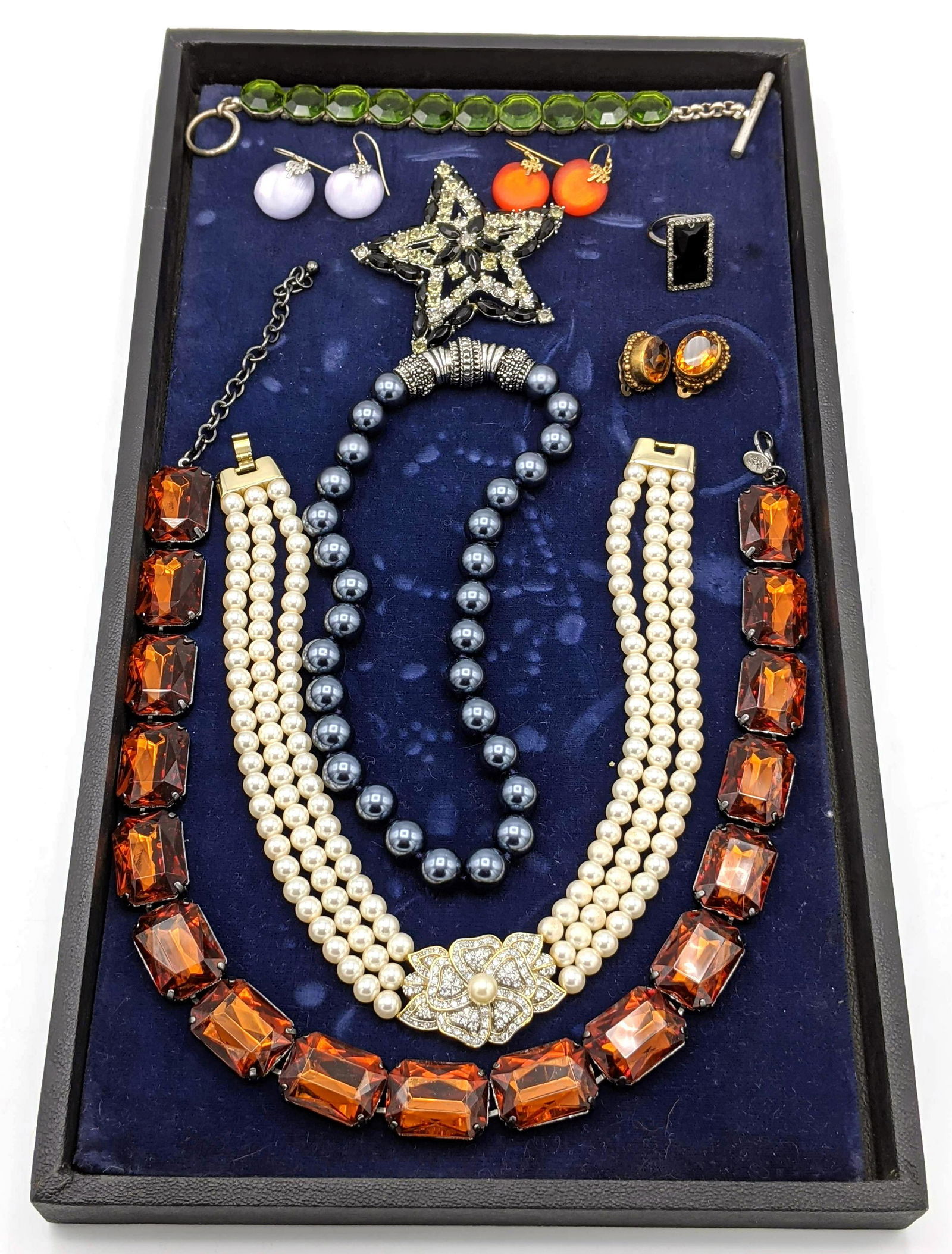 12pc Costume Jewelry Lot Incl. ALEXIS BETTAR. Large amb (1 of 10)