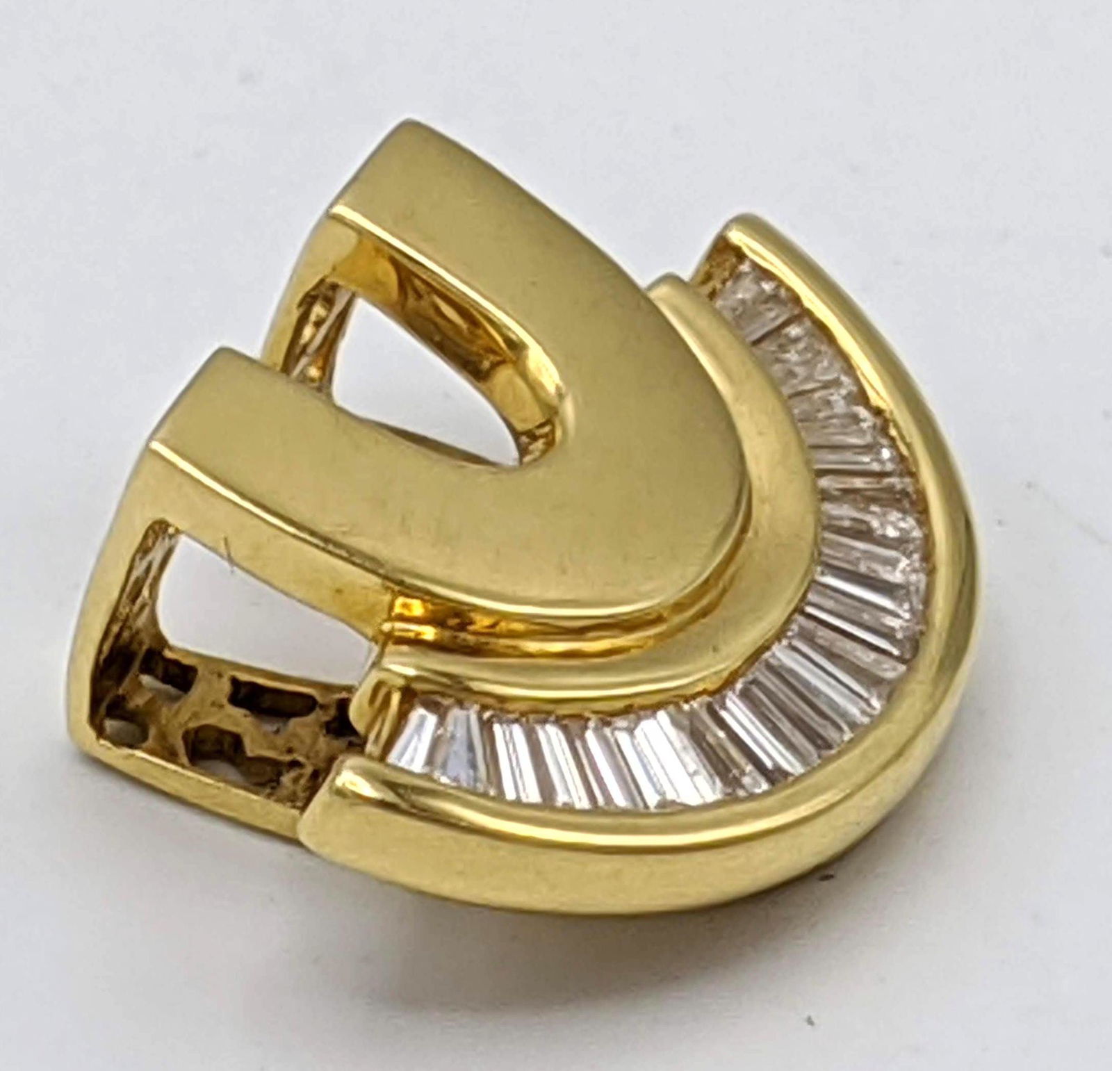 18k Gold Diamond Enhancer Pendant. "U" form pendant wit (1 of 9)