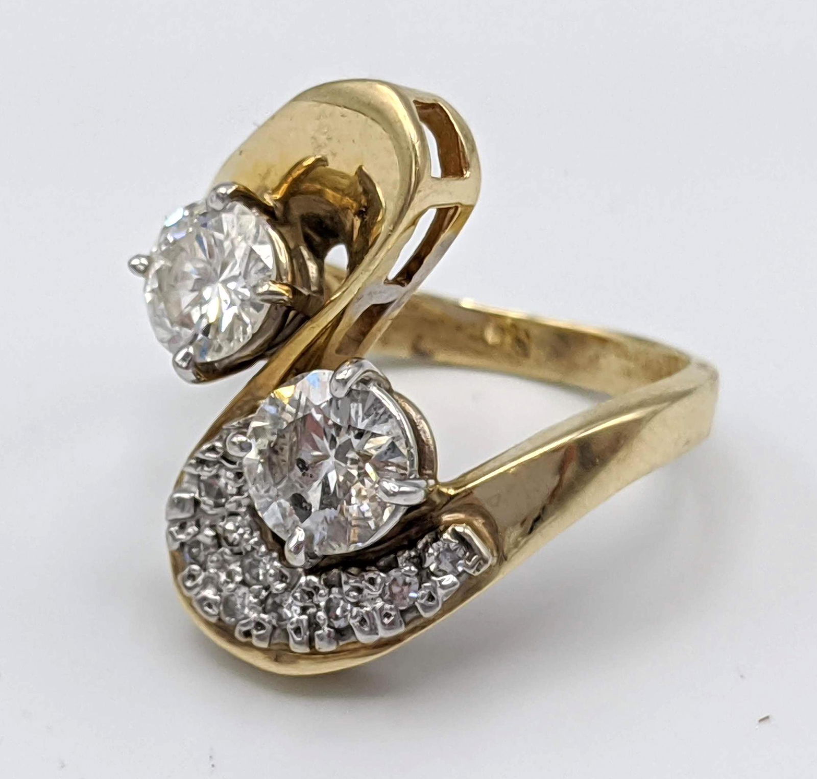 14k Gold LISRO Double Diamond Ladies Ring. over 2 Carat (1 of 10)