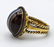 14K Gold Vintage Banded Agate Gold Ring. Rope trim moun - 2