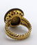 14K Gold Vintage Banded Agate Gold Ring. Rope trim moun - 3