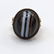 14K Gold Vintage Banded Agate Gold Ring. Rope trim moun - 5