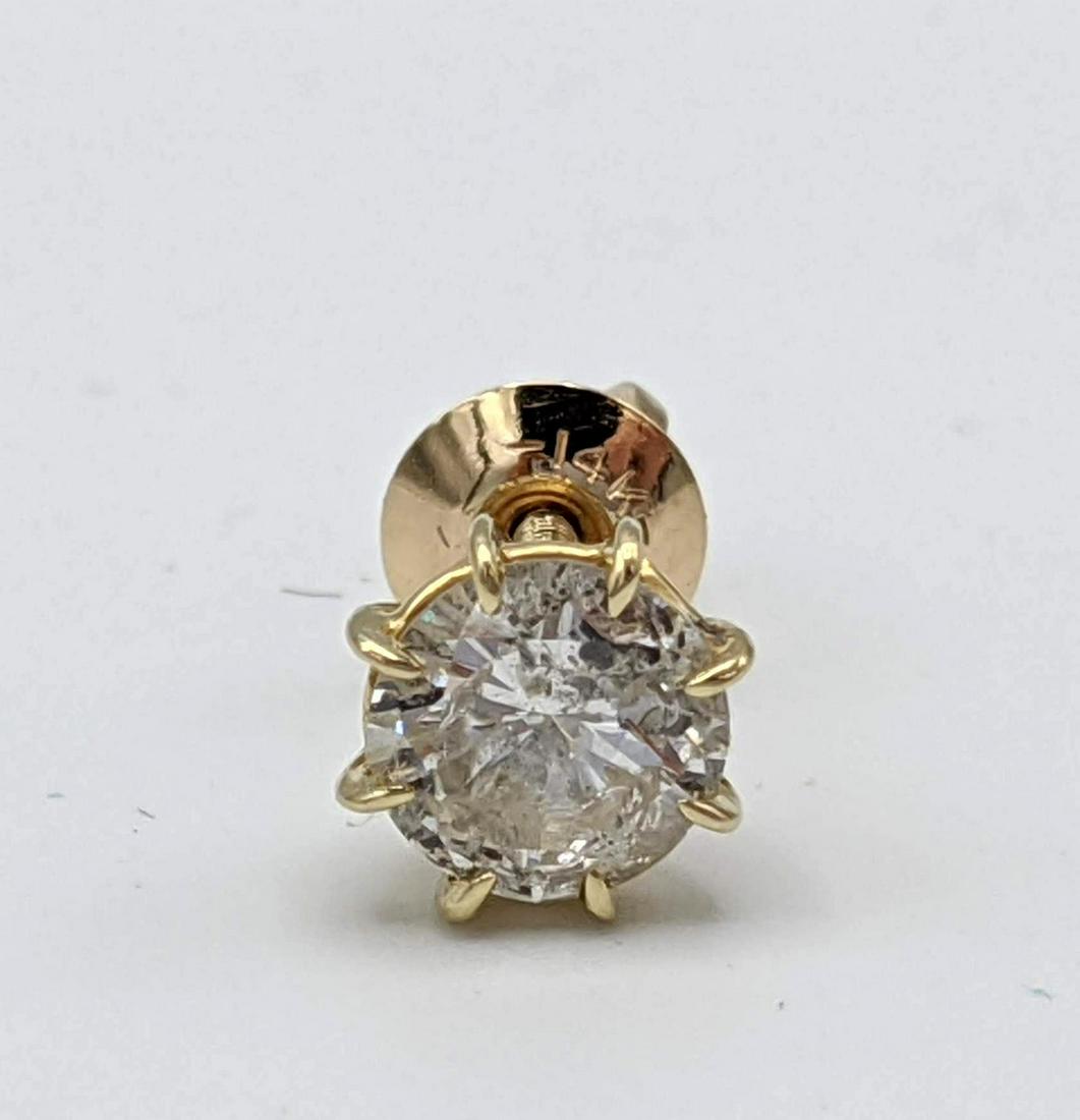 14k Gold Diamond Stud Earring. Approx .5 Carat. Single (1 of 7)